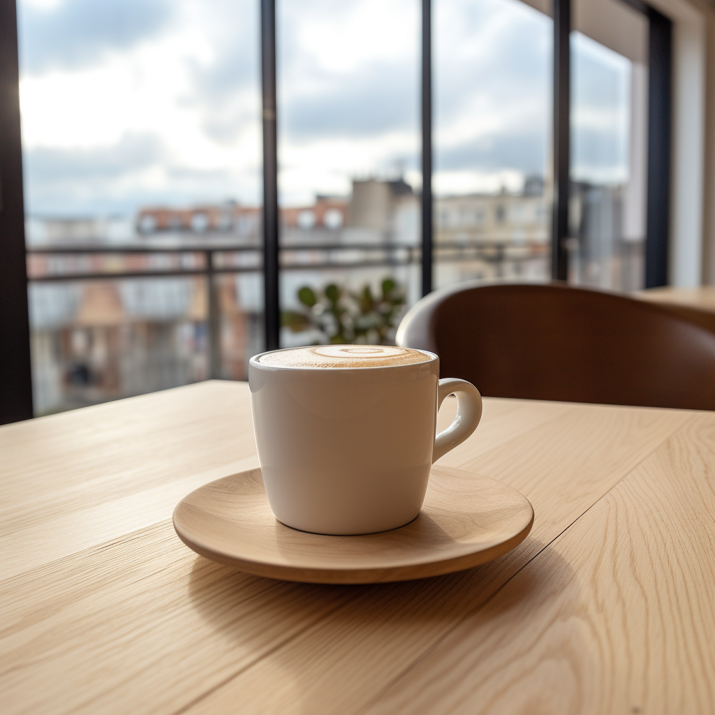 Coffee cup with clouds on side