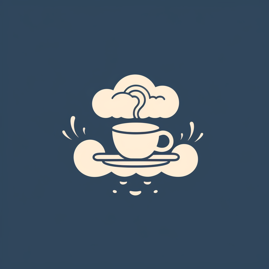 Coffee logo with cloudy theme