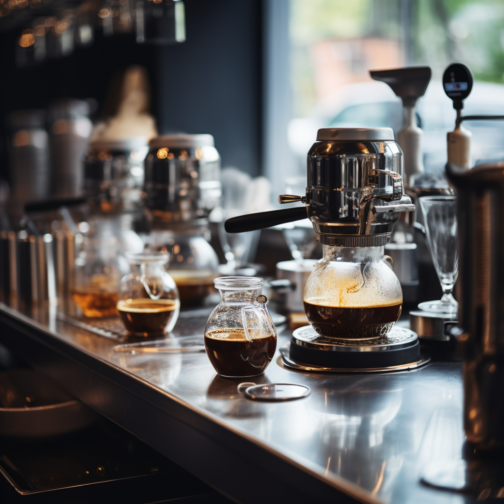 Close-up of Coffee Making Machine