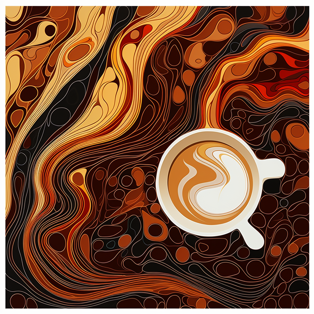 Coffee Pattern Artwork Blend Surreal