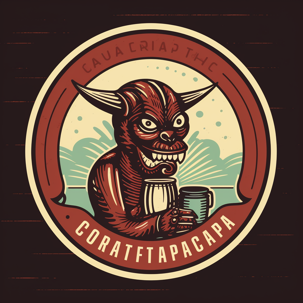 Illustration of a Chupacabra on Coffee Roasting Logo