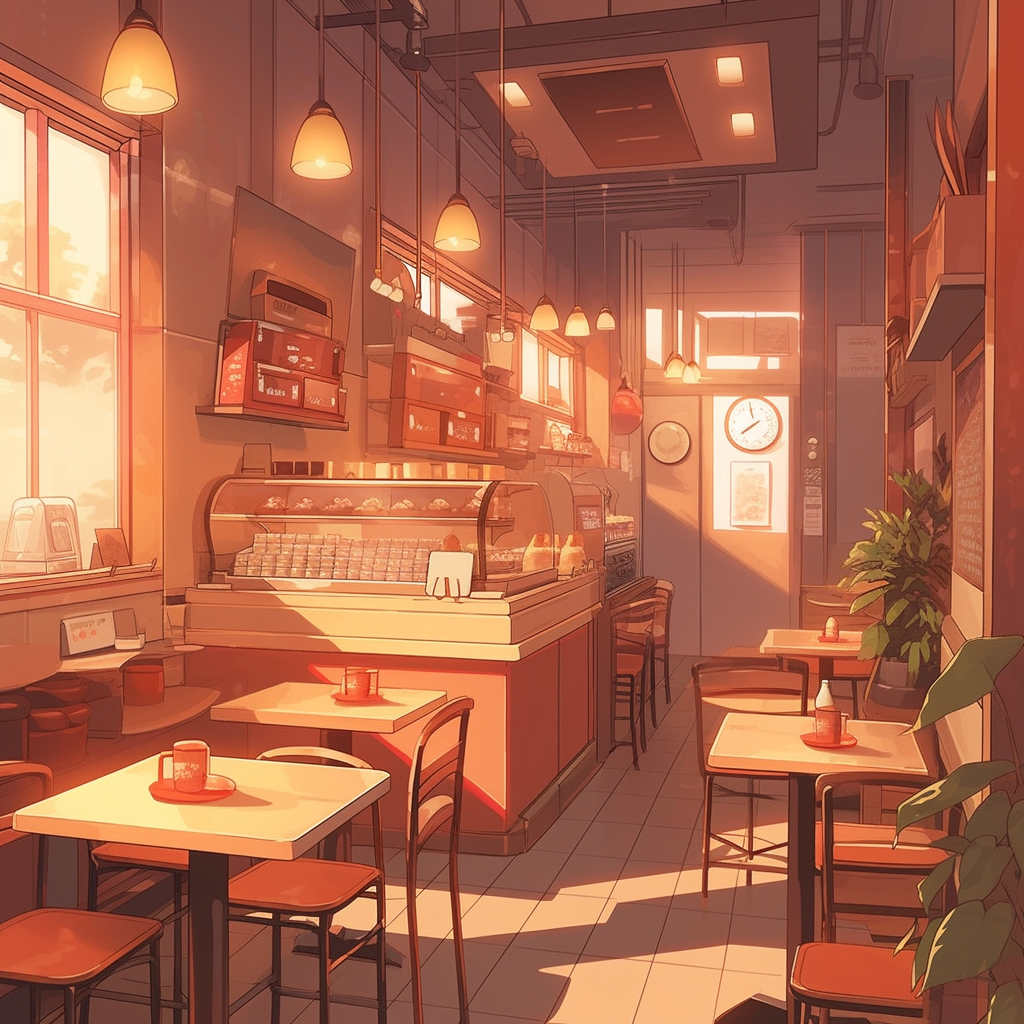 Coffee Shop Anime Background