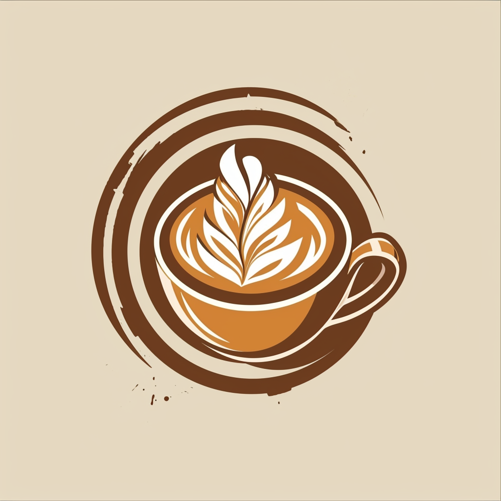 Coffee shop logo with latte art