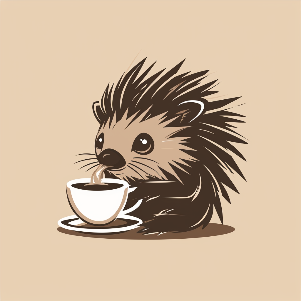 Porcupine coffee shop logo design