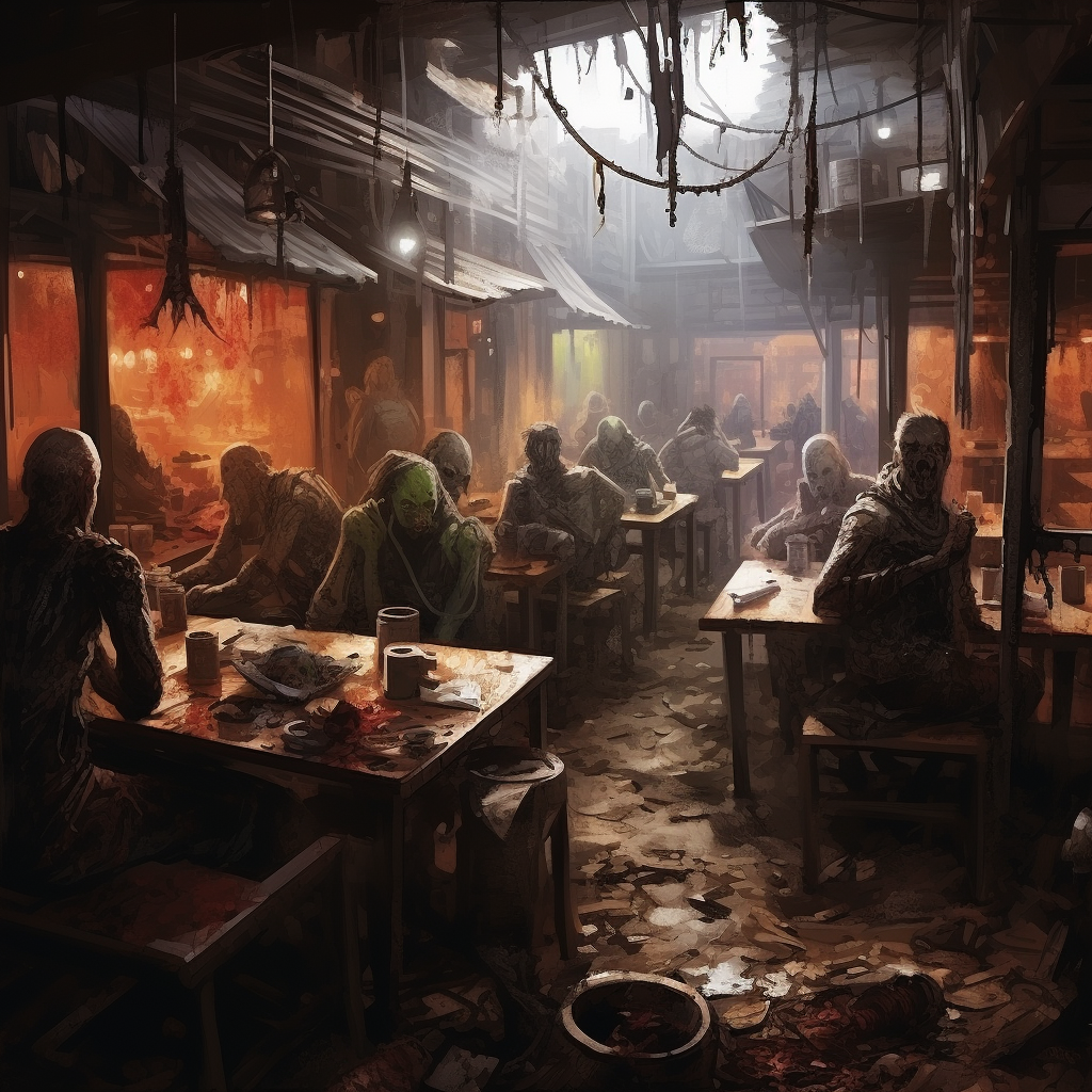 Post Apocalyptic Zombie Bar in Coffee Shop