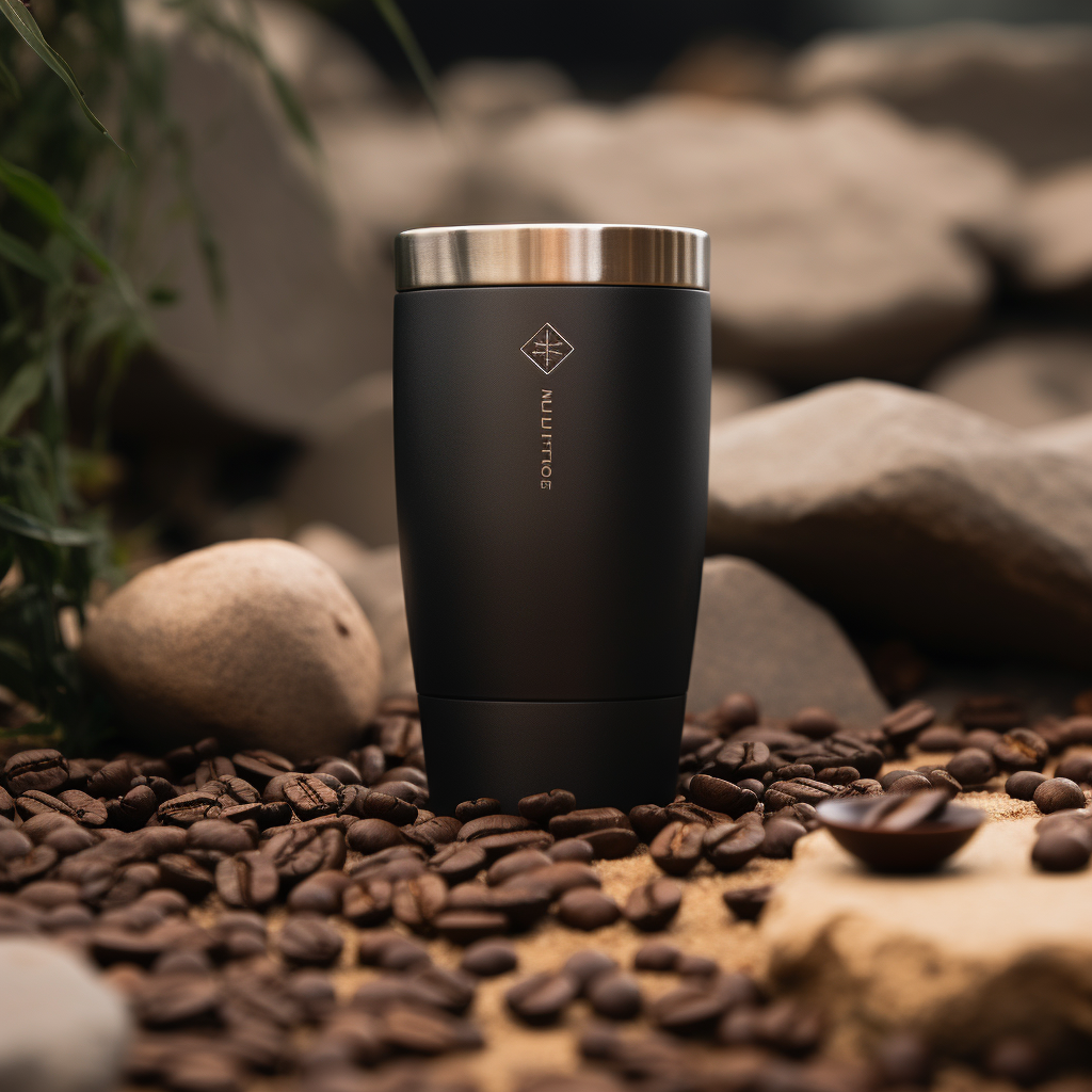 Sleek coffee tumbler with a sleeve