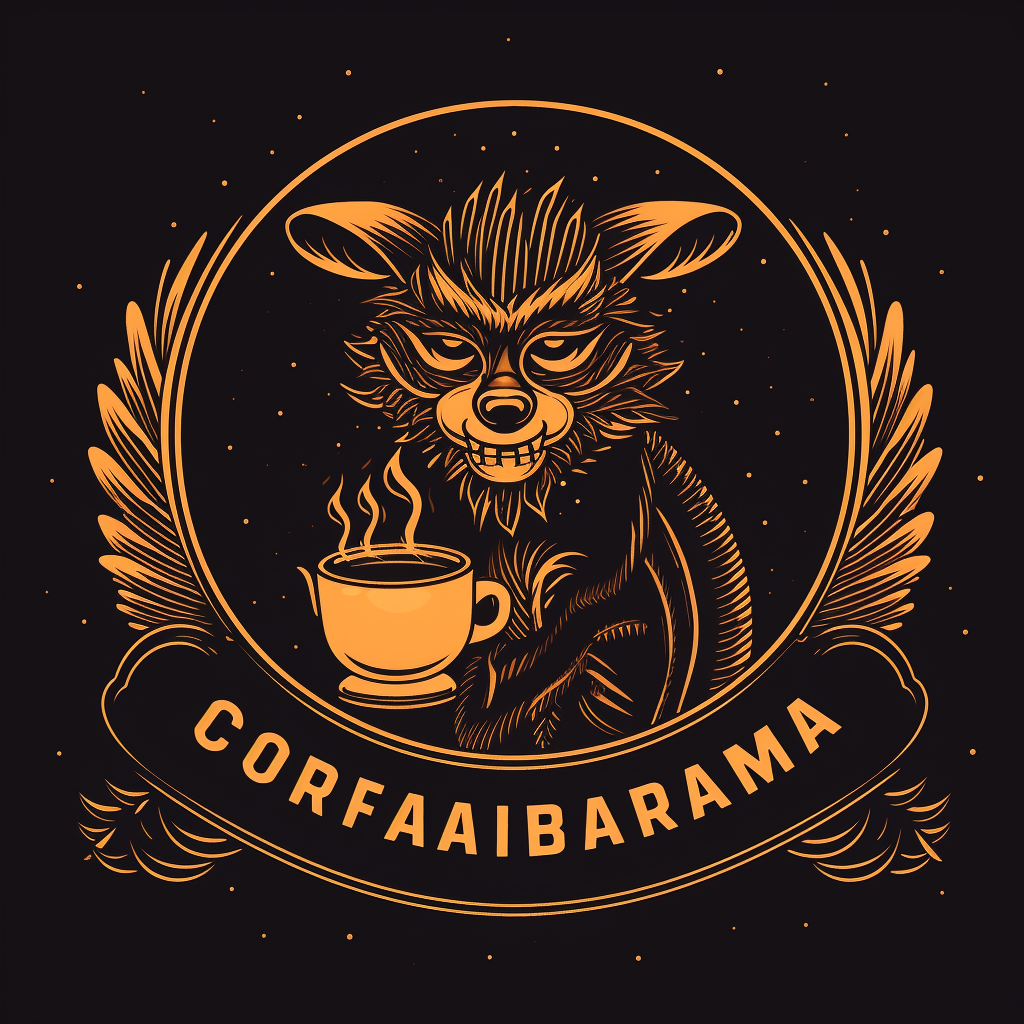 Illustration of chupacabra in coffee roasting business logo