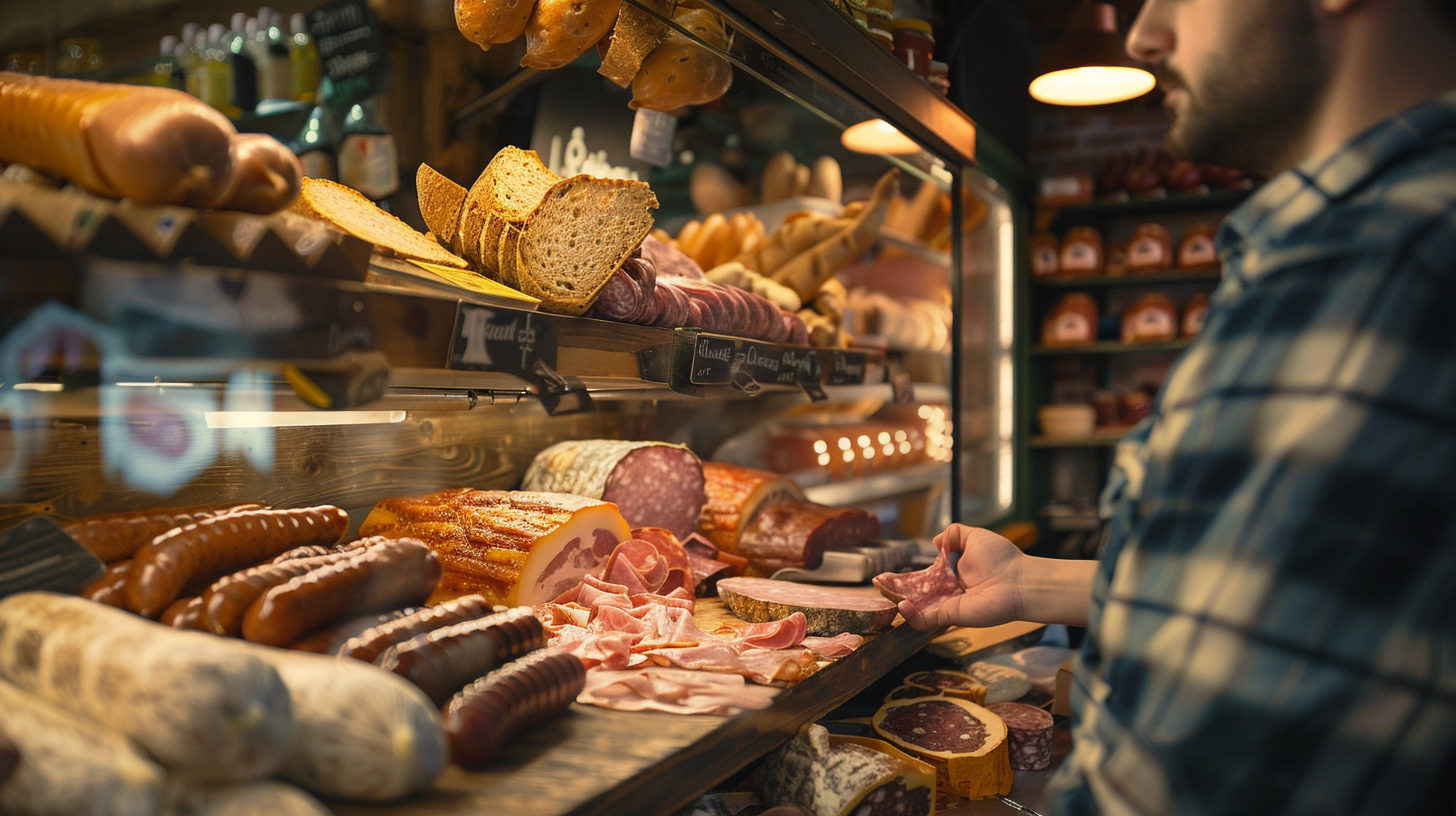 Man Observing Cold Cuts