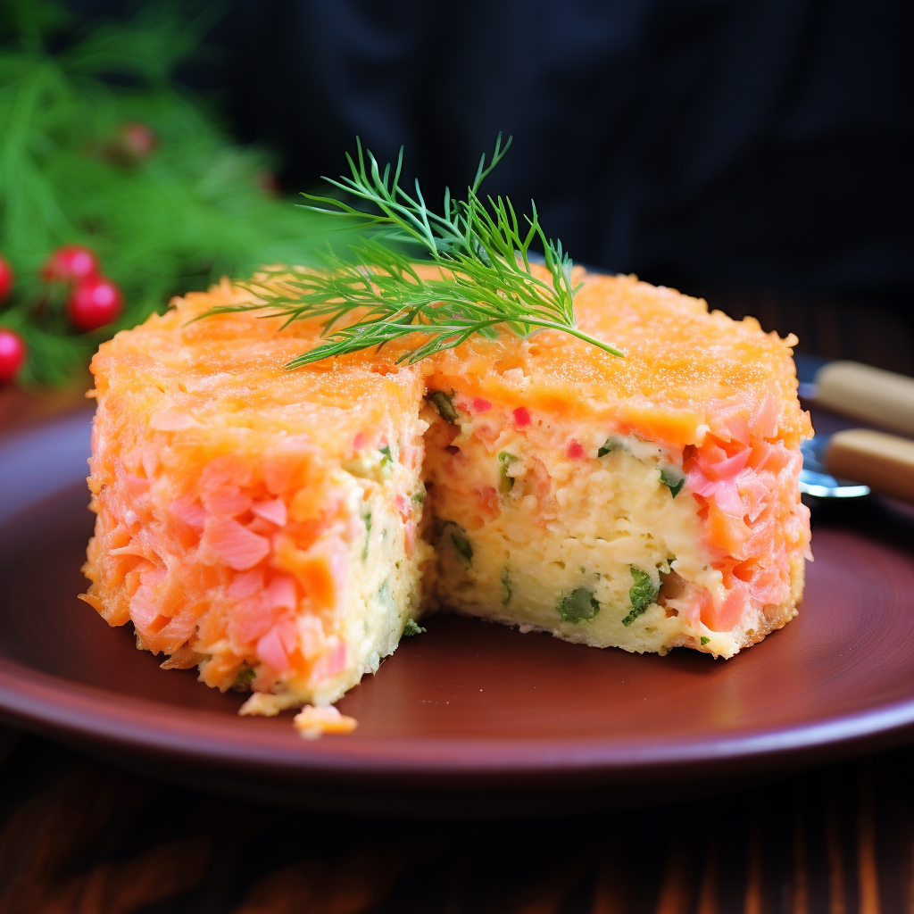 Savory cold salmon cake dish