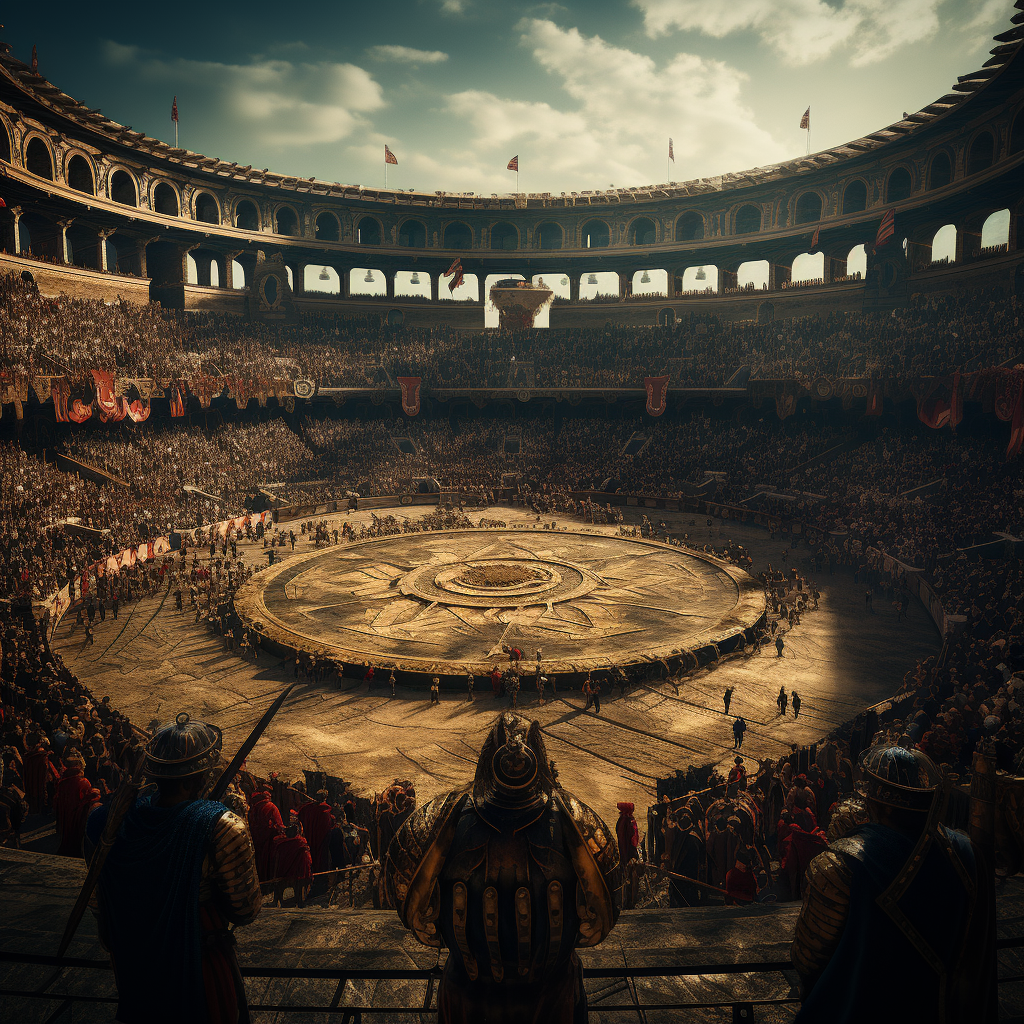 Gladiator game at the coliseum