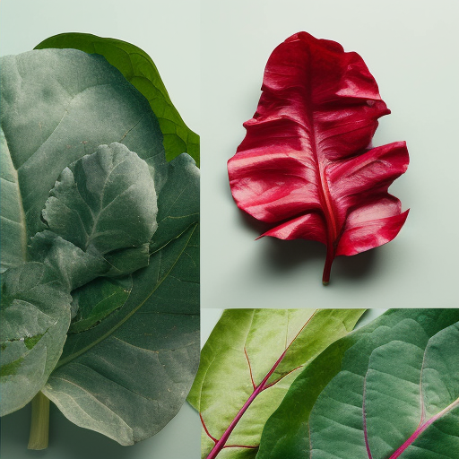 Collage of leaves and healthy food