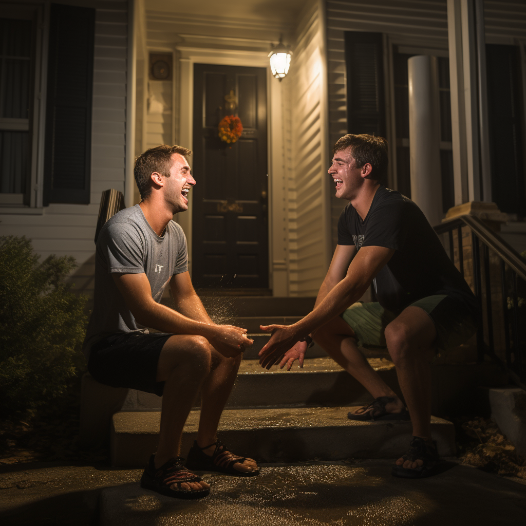 College guy with Jesus smiling