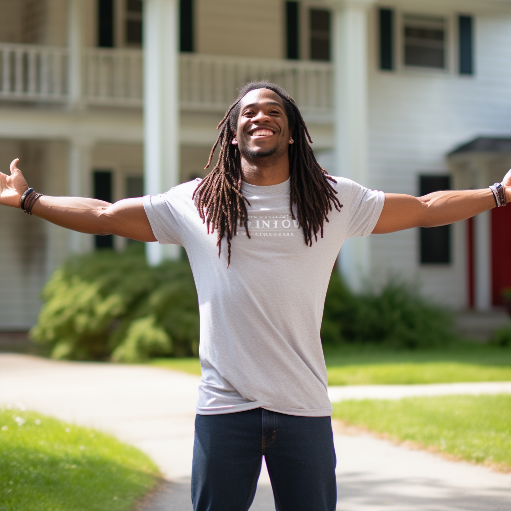 College-aged black man with long hair