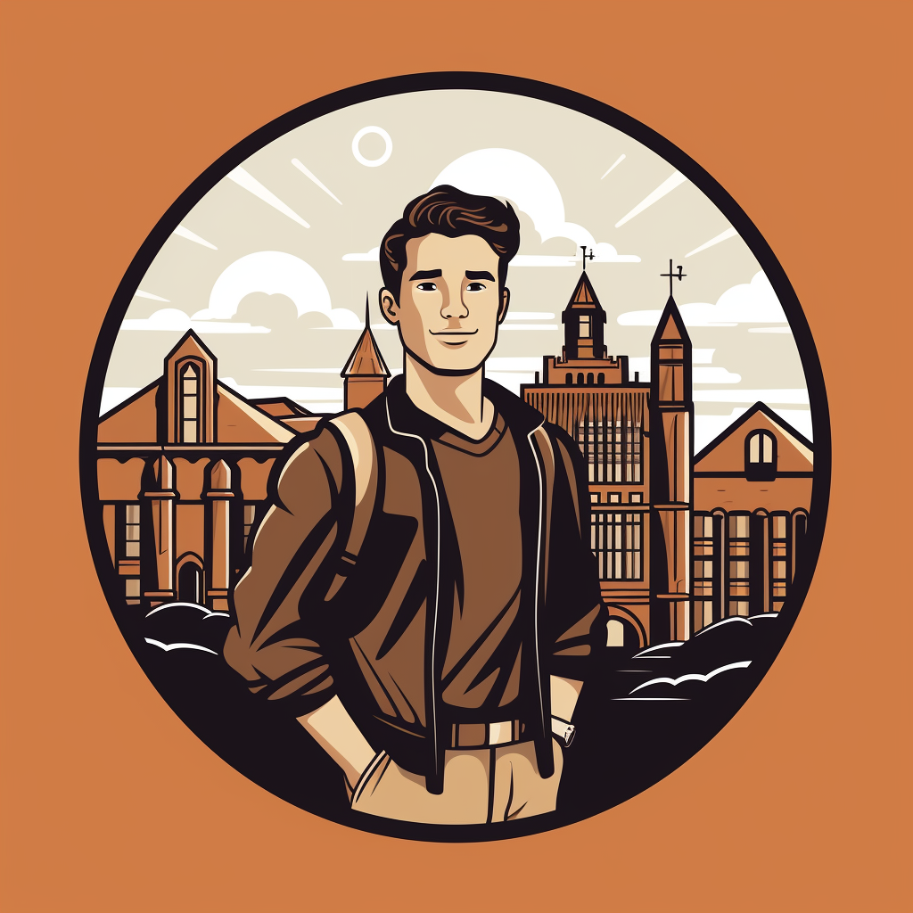 Illustration of a college-going brown student