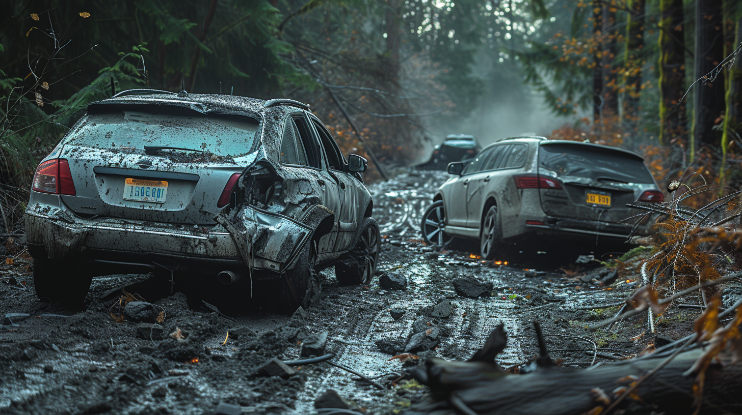 Sedan and Station Wagon Collision