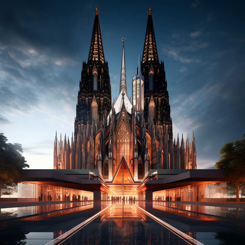 Cologne Cathedral in Frank Lloyd Wright Style