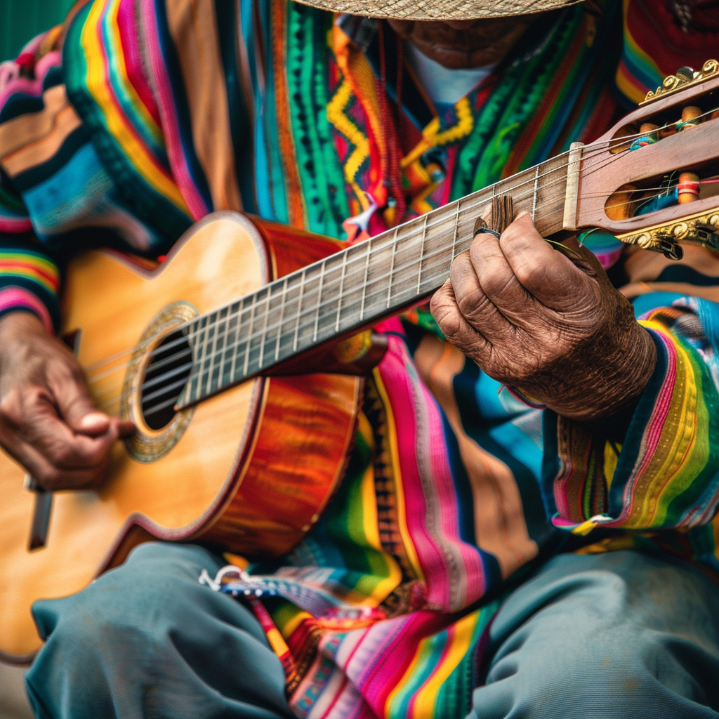 Colombian Carranga Music Ruana Hat Guitar