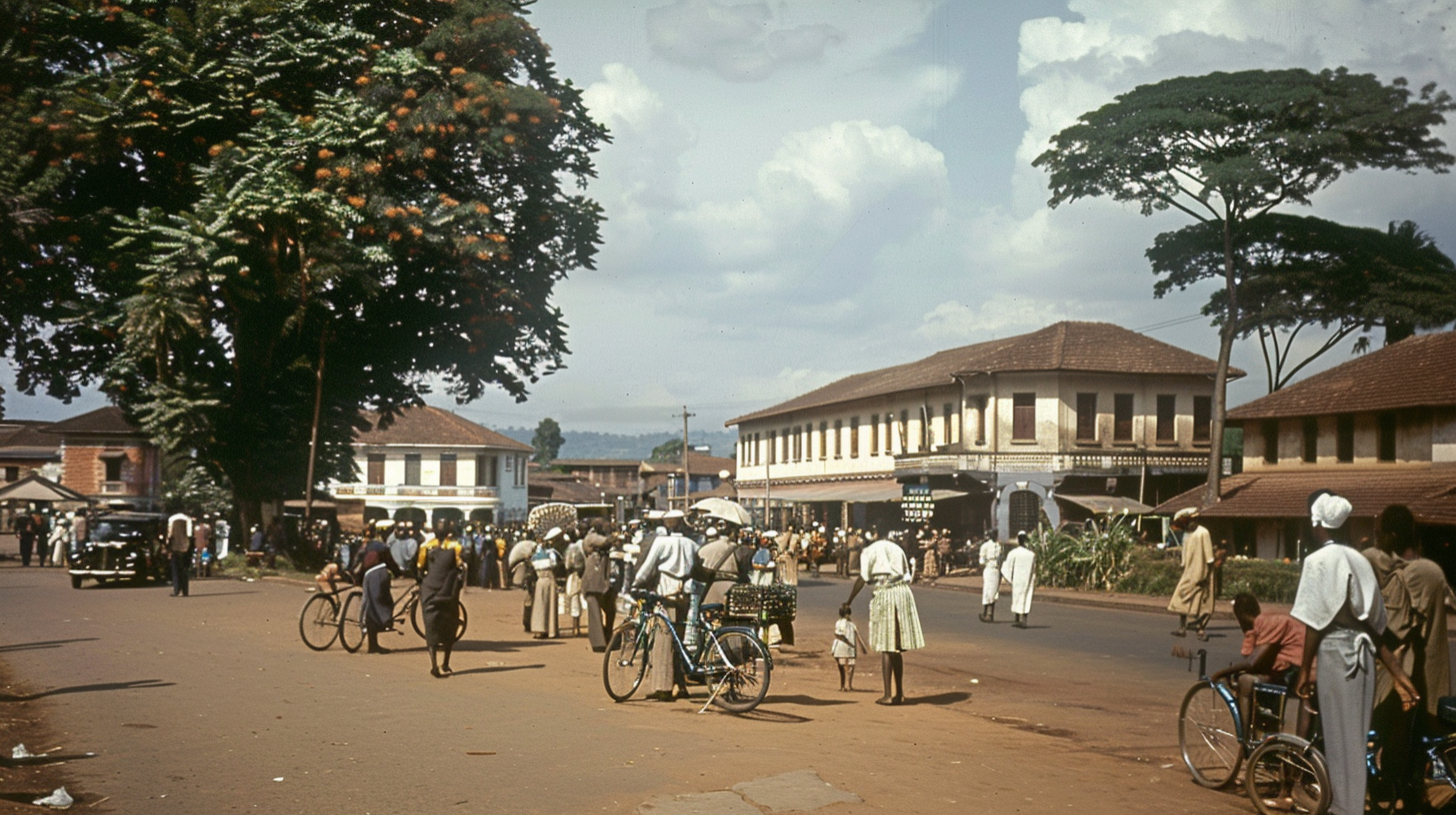 Colonial City Scene Uganda Protectorate