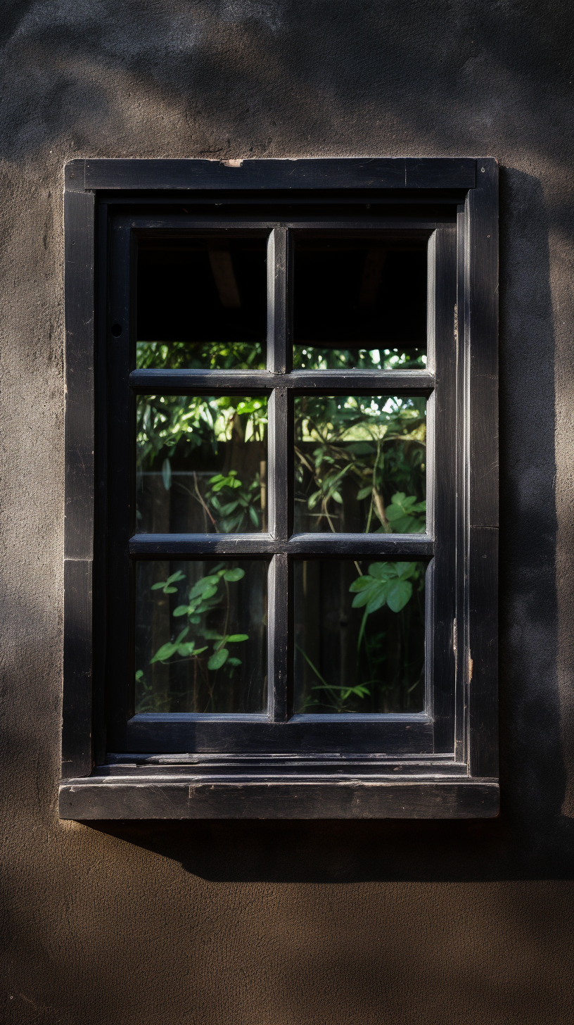 Colonial Open Window with Solid Black Frontal Plane