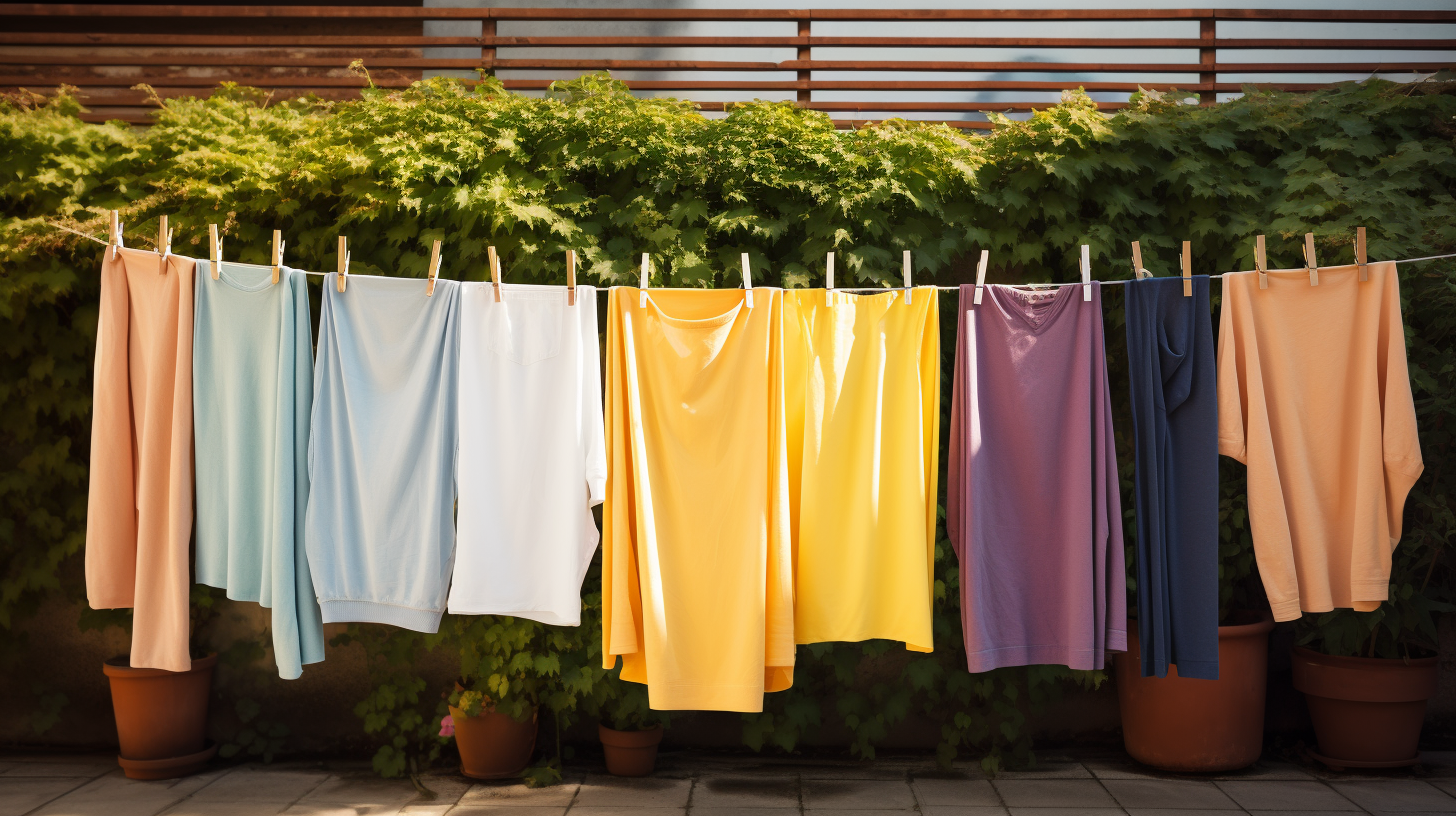 Colorful clothes hanging outdoors