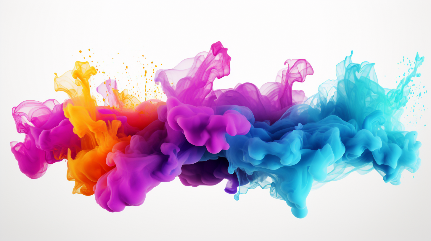 Colorful cloud splash on white