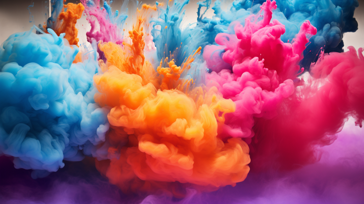 Colorful cloud splash in action