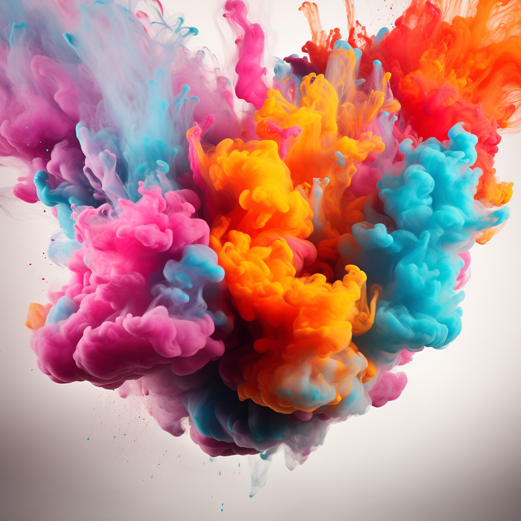 Colorful clouds exploding in vibrant display