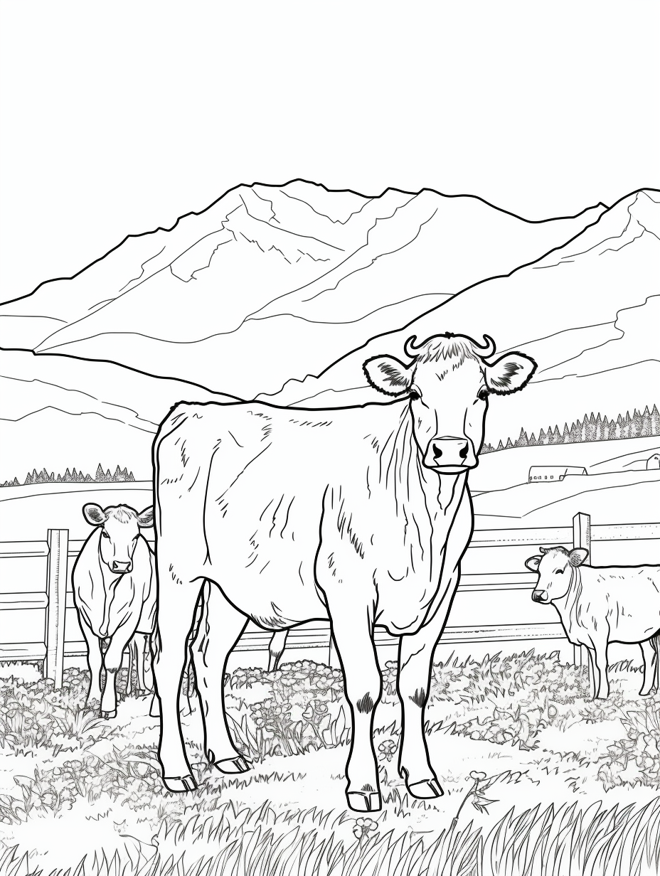 Colorado Cattle Ranch Coloring Page