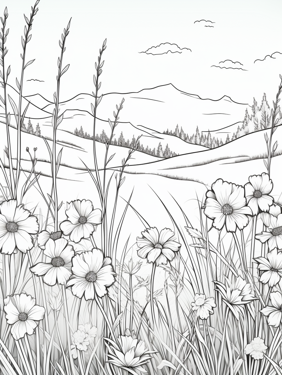 Colorado wild flowers coloring page