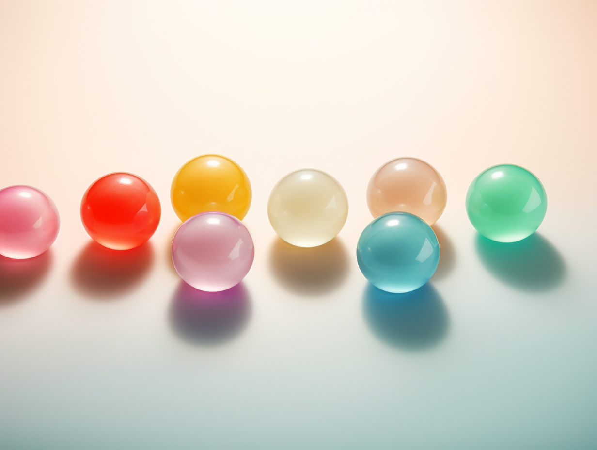 Various Colored Marbles on Table