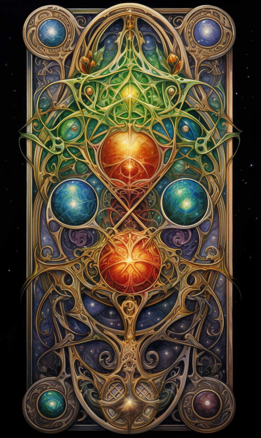 Vibrant and intricate Tarot fantasy illustration