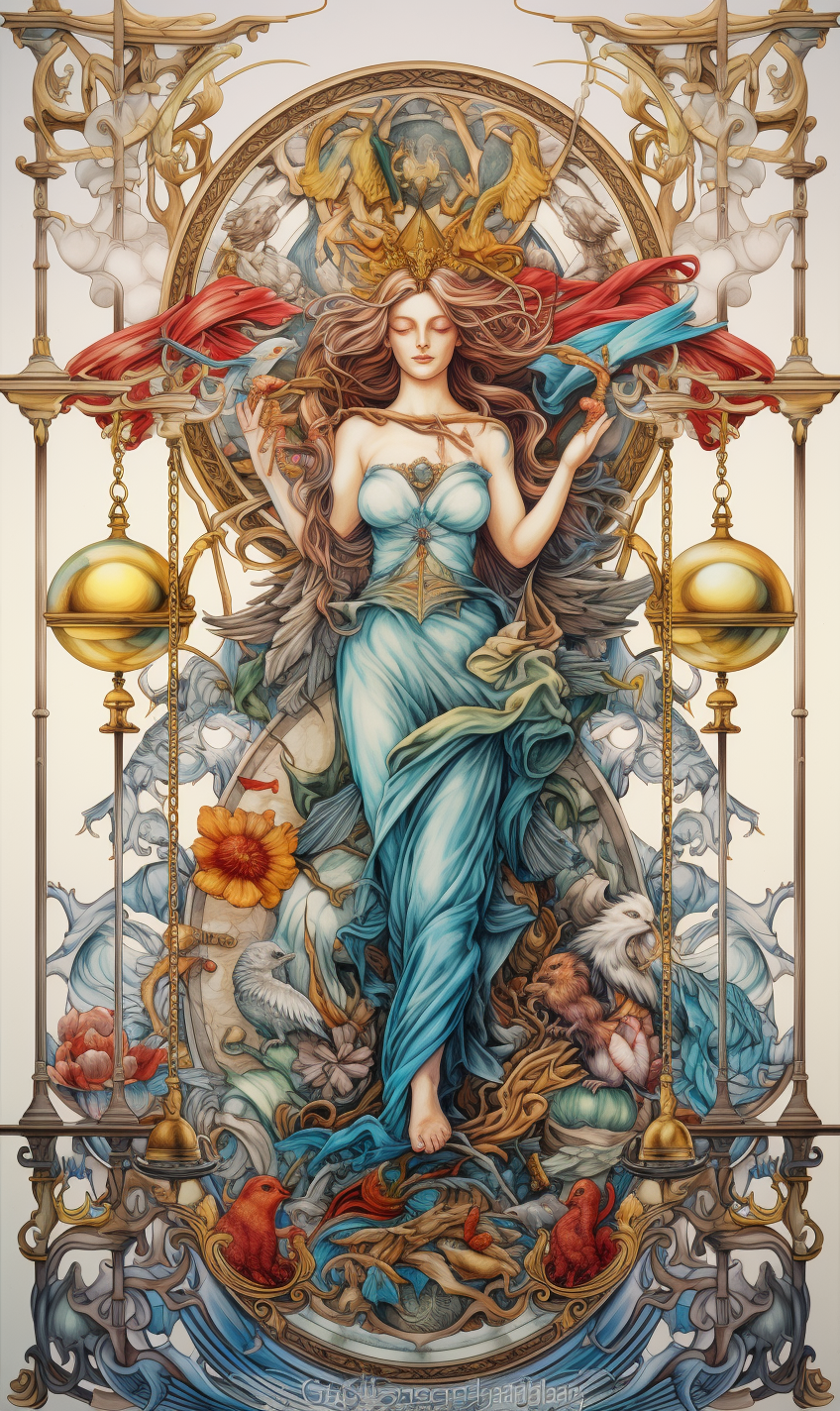 Colorful Justice Tarot Fantasy Art