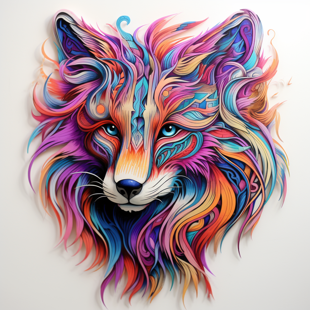 Vibrant animal graffiti artwork