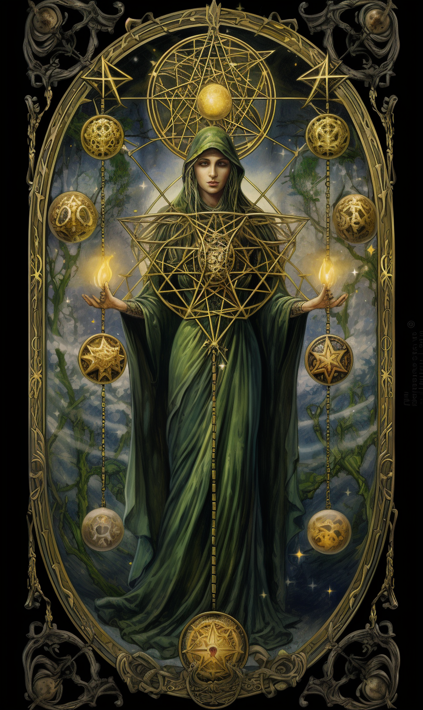 Detailed Colored Pencil Tarot Design