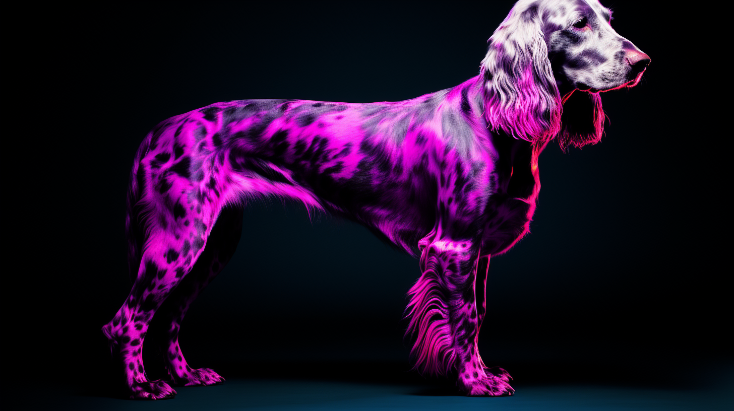 English Setter with Colored Square Body