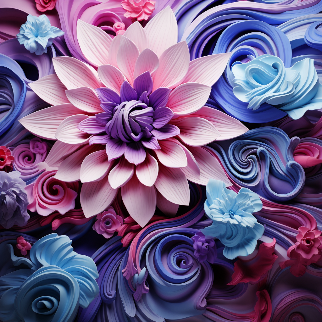 Intricate patterns of vibrant 3D artwork