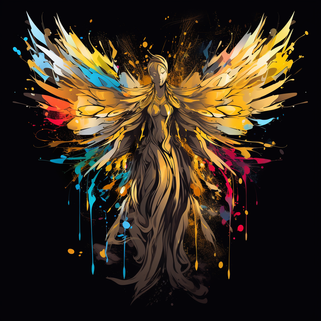 Colorful abstract angel t-shirt