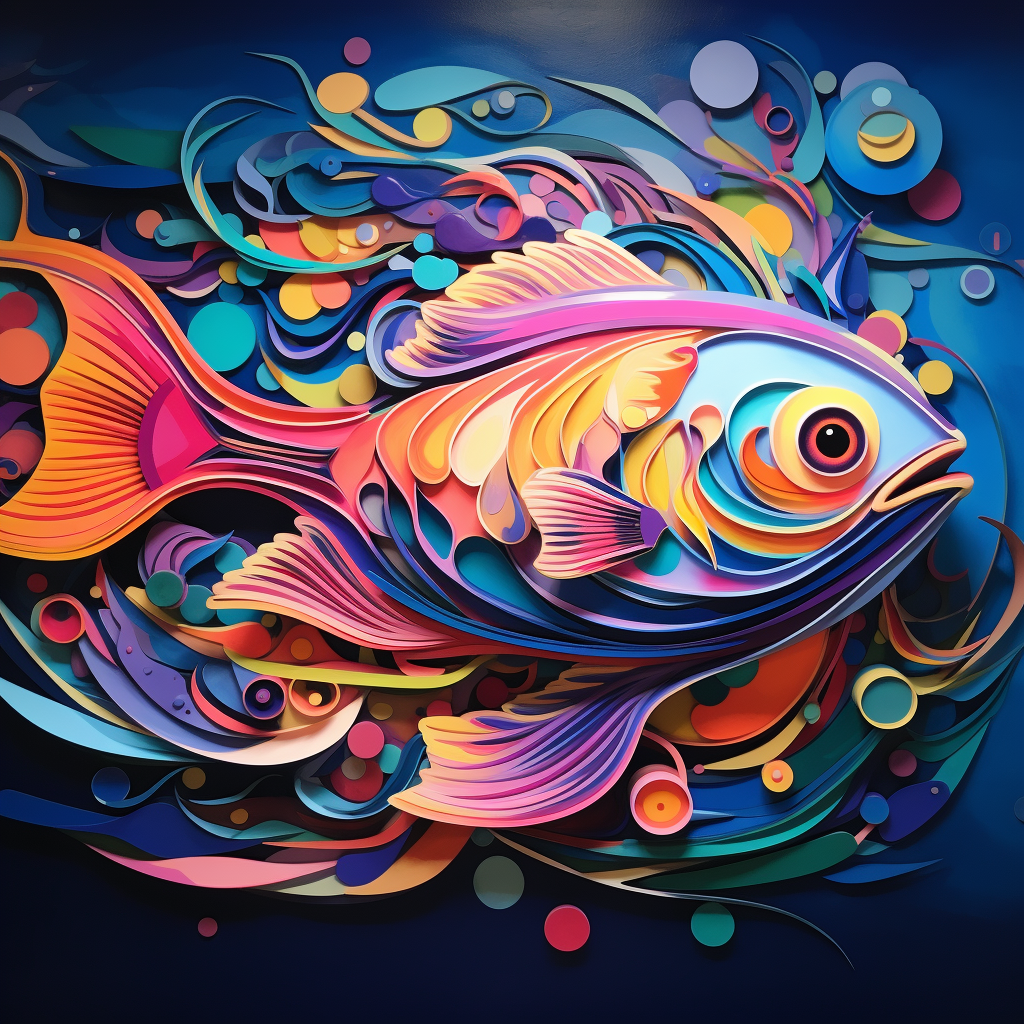 Beautifully Painted Colorful Fish Wall Art