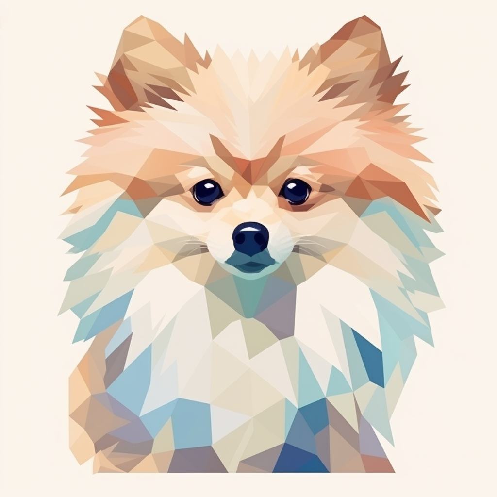 Colorful Abstract Geometric Prints Pomeranian Shape