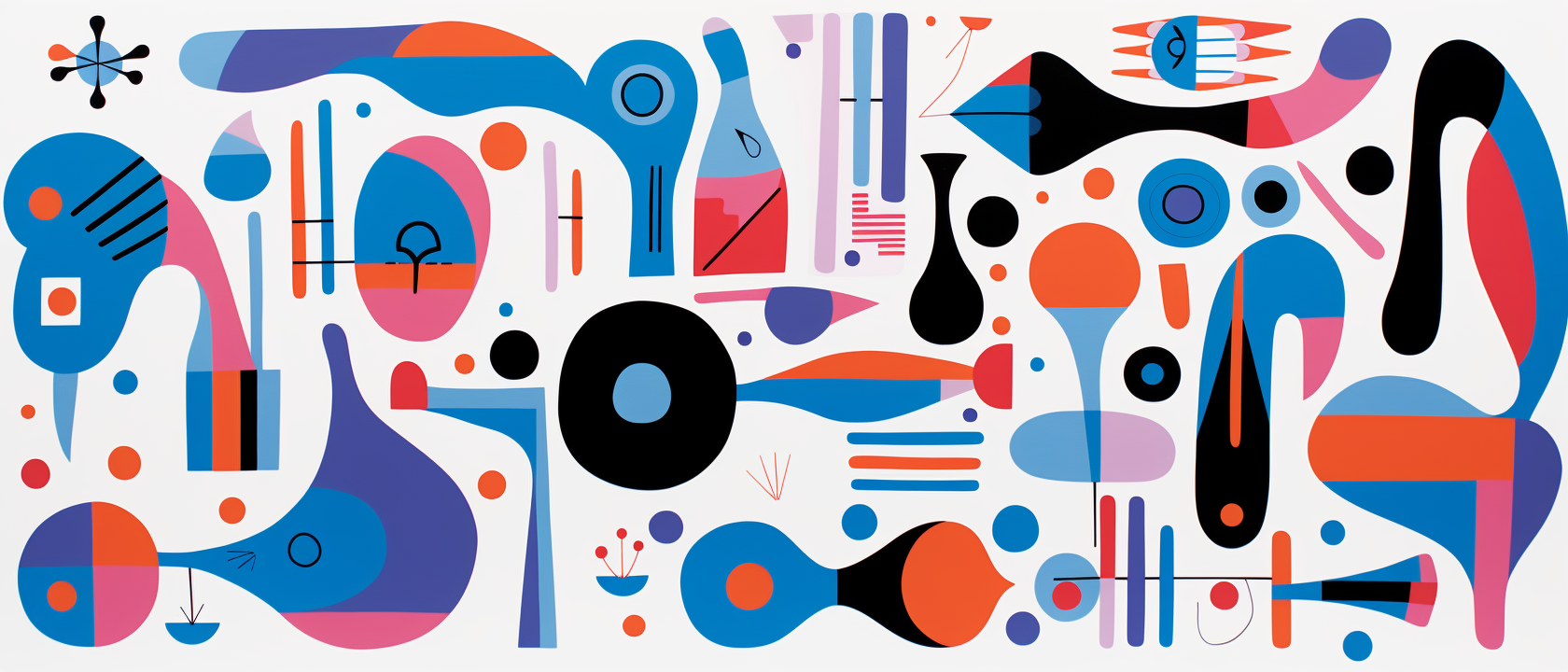 Colorful Picasso-style abstract shapes