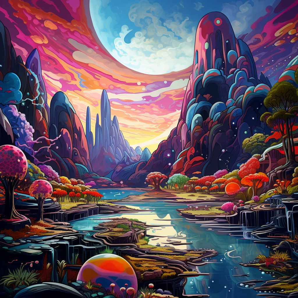 Colorful art scenery worlds