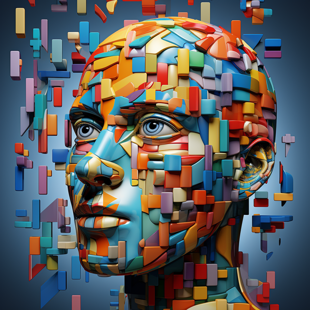 Colorful AI Face Question Mark Illustration