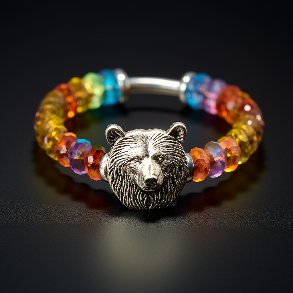 Colorful bear bracelet with cute picture