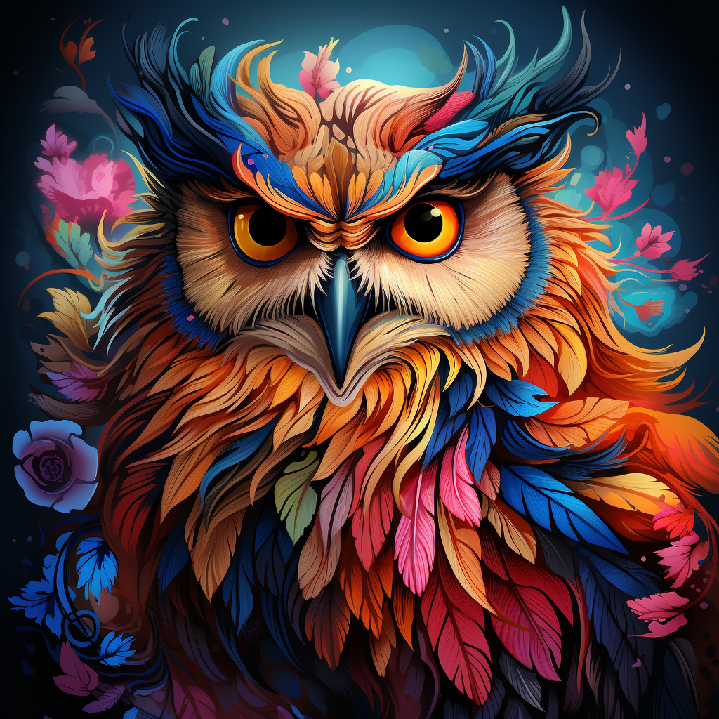 Beautiful artistic owl without background