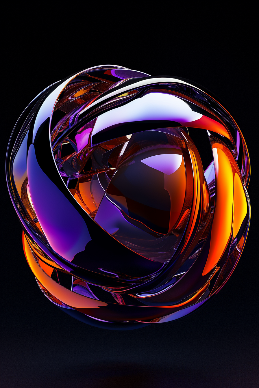 Abstract biomorphic sphere in vibrant colors