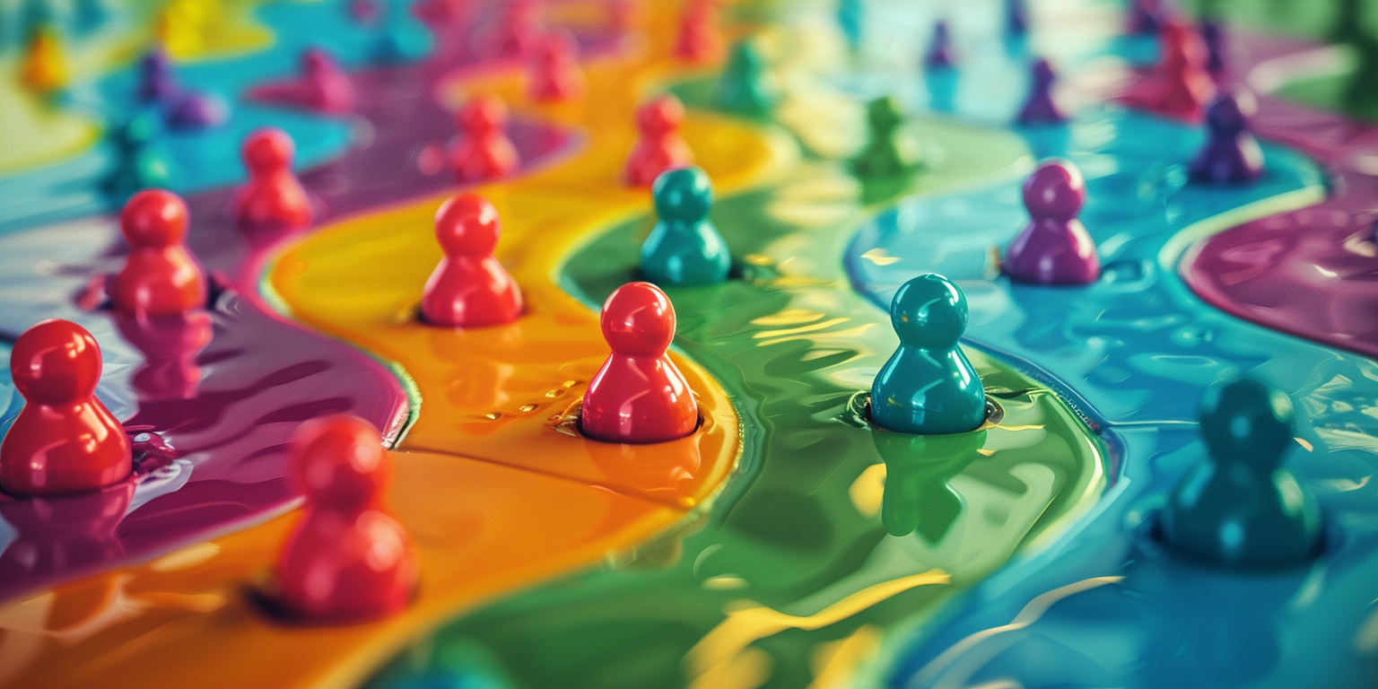 Colorful board game ad image