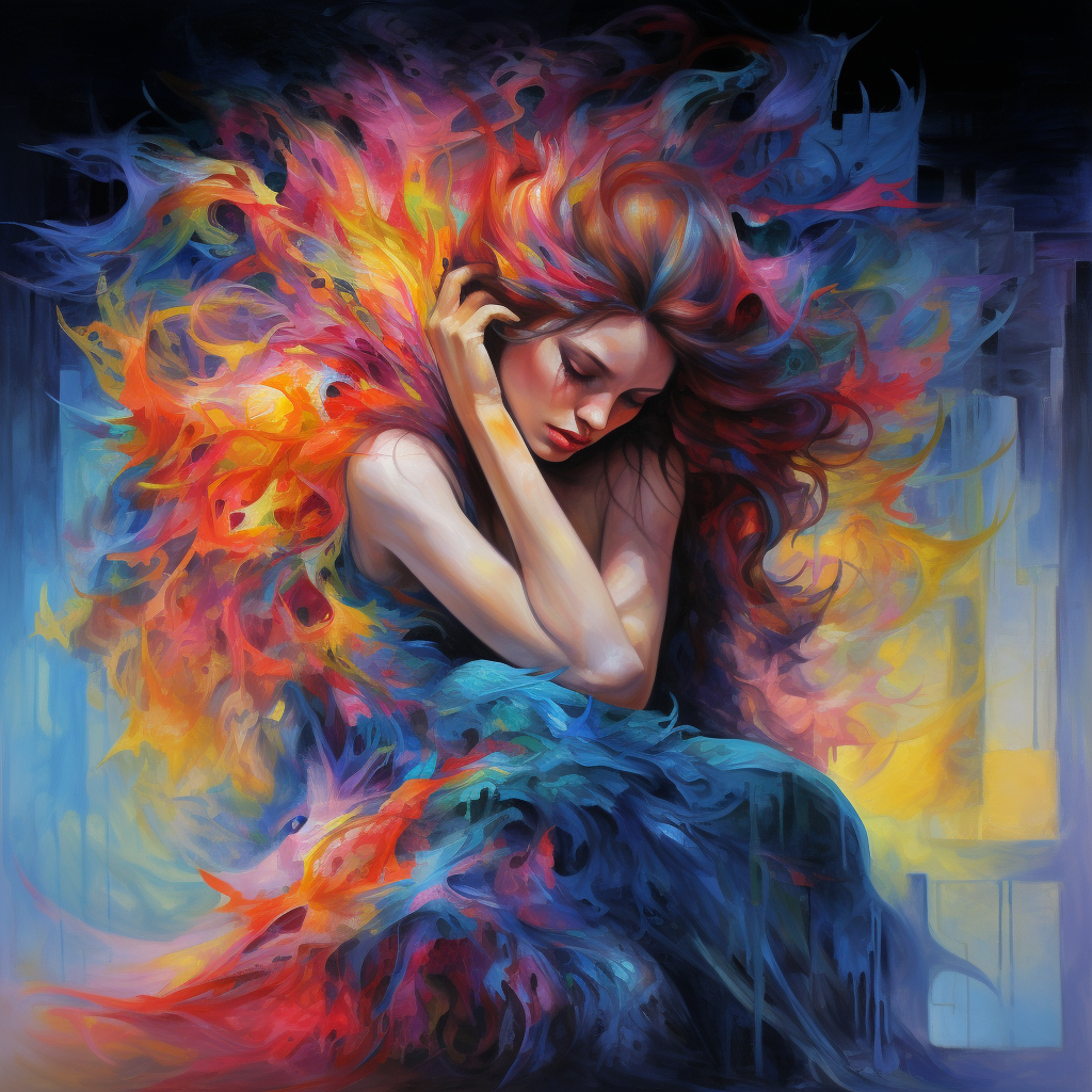 Colorful broken love thoughts image