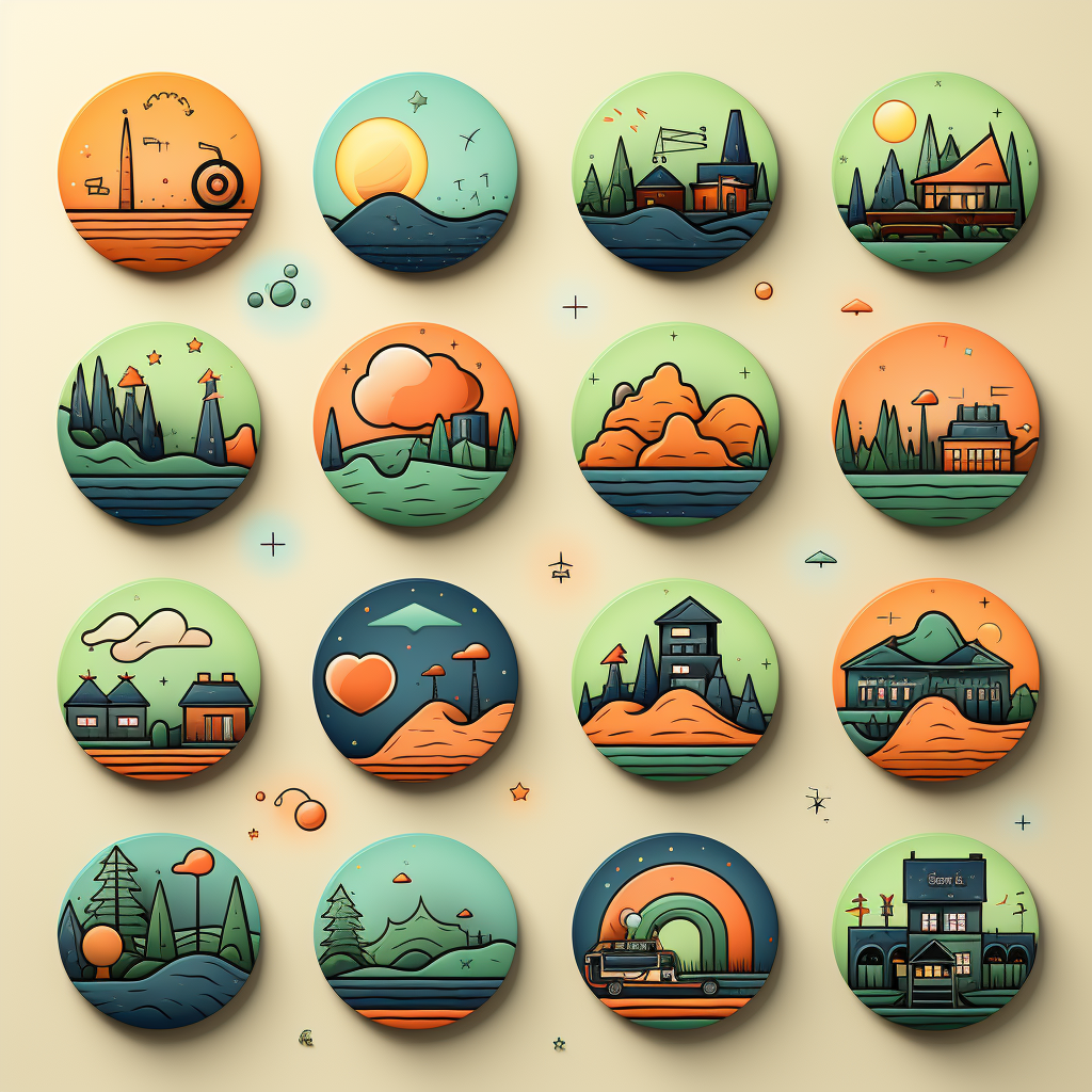 Colorful calming price icons