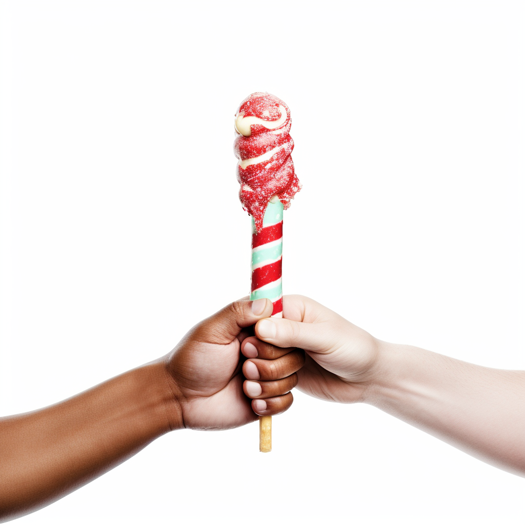 Tasty candy cane and dutch frikandel