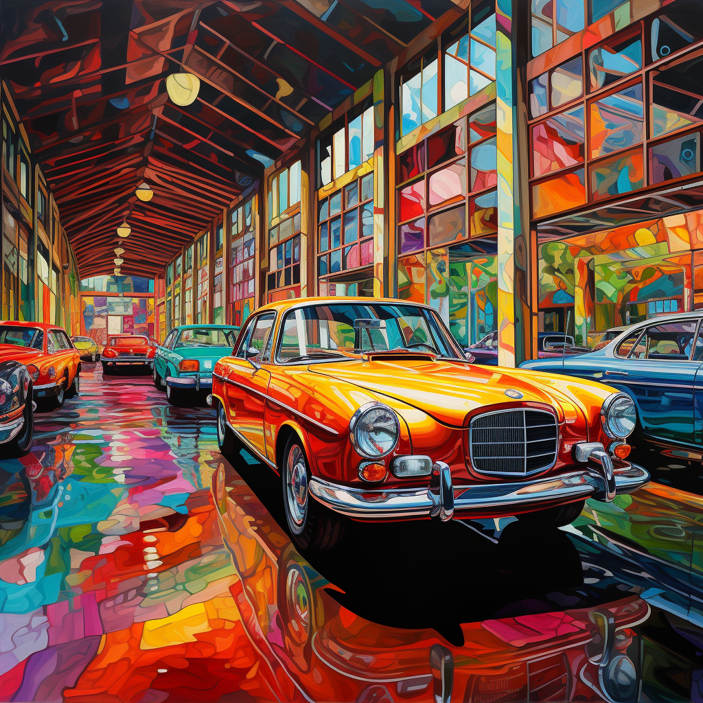 Popular Car Paintings Displayed Vibrantly